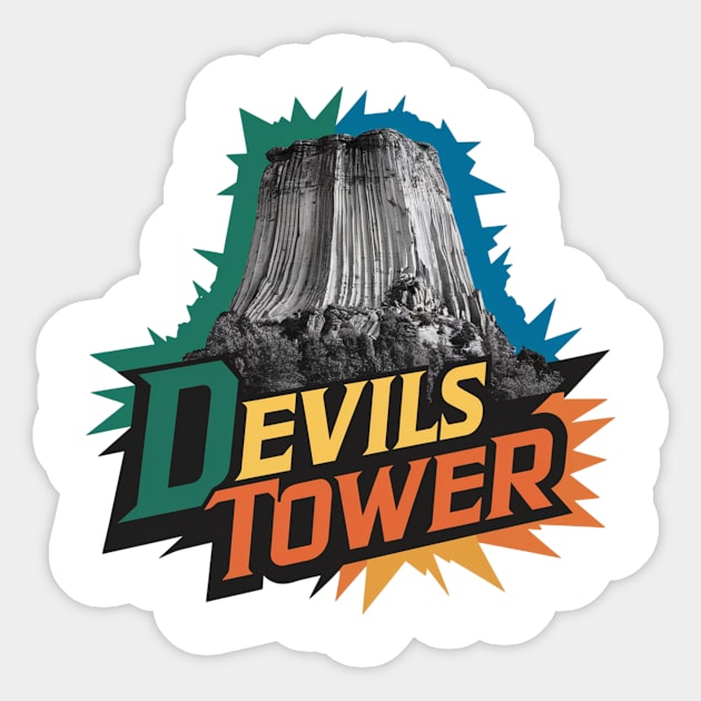 Majestic Devils Tower, Wyoming Sticker by Perspektiva